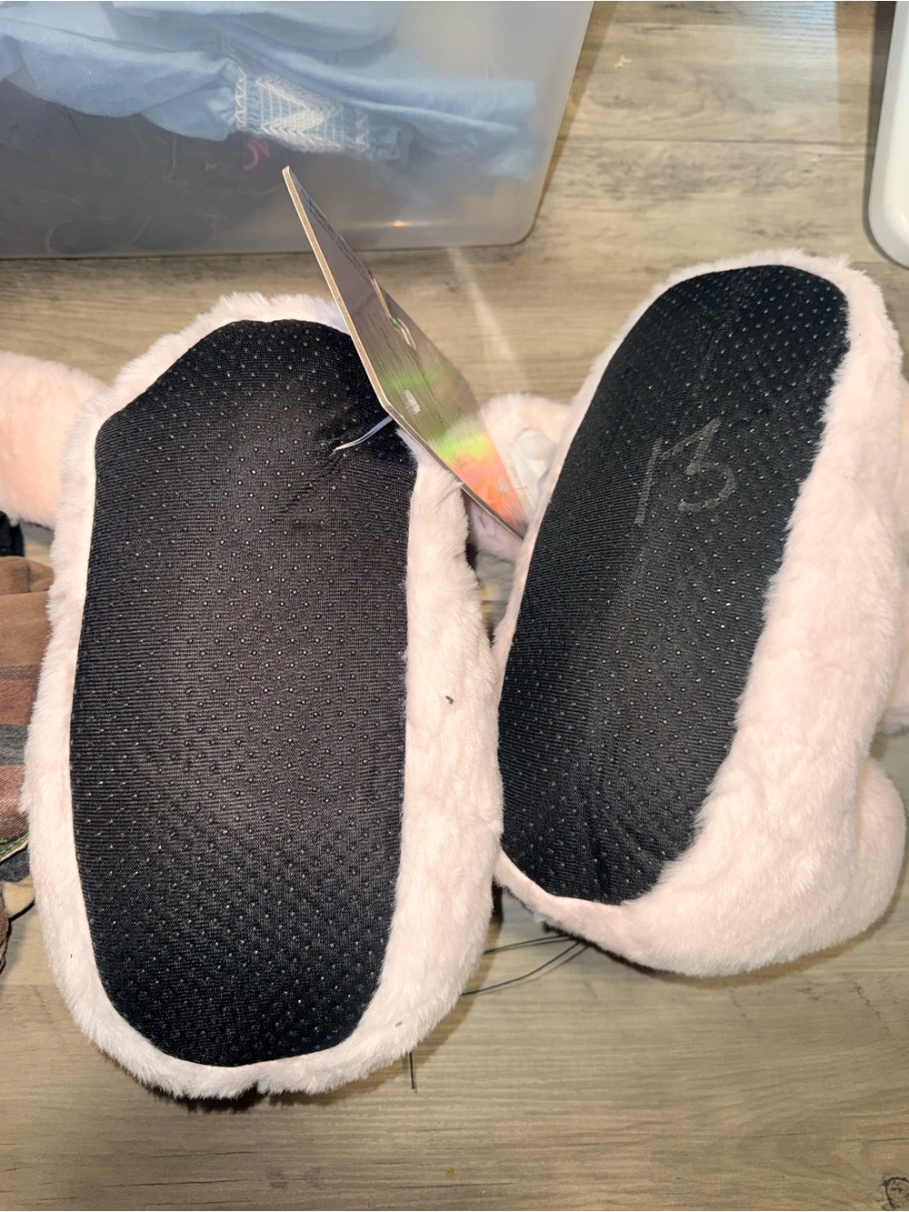 Pink‎ Bunny Slippers Plush Animal House Shoes Women’s Size L (9–10) NEW - Picture 2 of 7